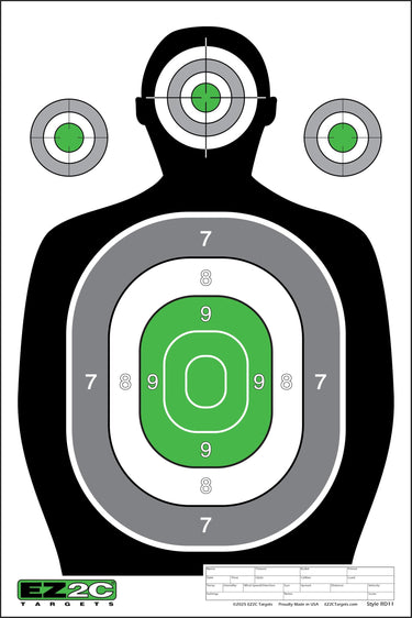 100 EZ2C 12"x18" Green Silhouette Paper Shooting Target, Premium USA Made Peel-Off Pad of 100 - Gio's Outdoors -EZ2C Targets