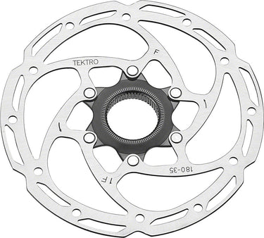 Tektro TR-35 Disc Brake Rotor - 180mm Center-Lock 1.8mm Thickness Silver