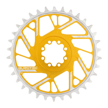 Burgtec 3mm Offset Thick Thin Chainring SRAM 8-Bolt 34T Gold