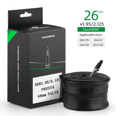 26'/27.5'X1.95/2.125 Mountain Bike Inner Tube 48mm Presta/Schrader Valve High Self Sealing Butyl Rubber - Gio's Outdoors -ROCKBROSUSA