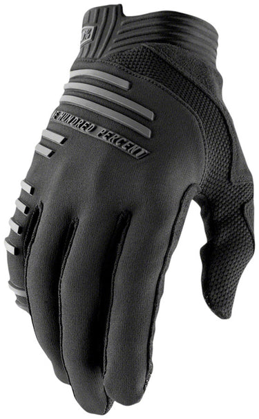 100% R-Core Gloves - Black Full Finger Men's 2X-Large