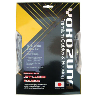 Yokozuna Premium 2x Cable/Housing Kit 4mm Derail - F/R Set Blk