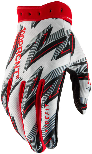100% Ridefit Gloves - Red Large