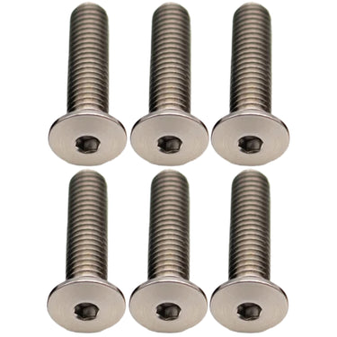 Better Bolts Titanium Water Bottle Cage Bolts20mm Silver 6/Count