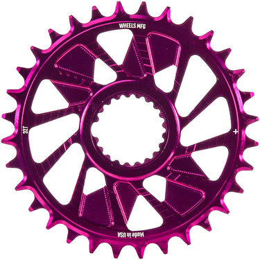 Wheels Manufacturing Direct Mount Chainring - 32t Shimano Direct Mount 1.5mm Outboard Offset HG+ Chain Compatible Purple