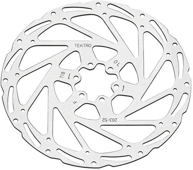 Tektro TR203-52 Disc Rotor - 203mm 6-Bolt 1.8mm Thickness For 2-Piston Calipers Silver