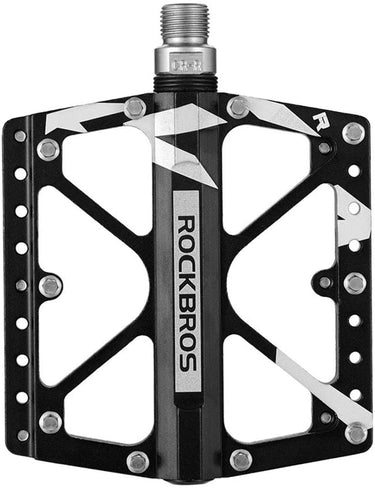 ROCKBROS Large Size Mountain Bicycle Aluminium Alloy Pedals-BLACK - Gio's Outdoors -ROCKBROSUSA