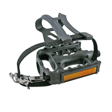 EVO Adventure Plus Pedals with toe-clips and straps Black