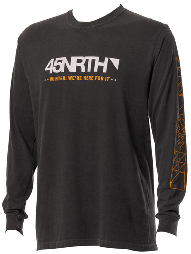 45NRTH Winter We're Here For It Long Sleeve T-Shirt - Unisex Grey 2X-Large