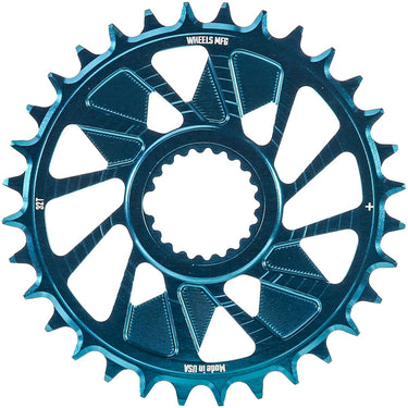 Wheels Manufacturing Direct Mount Chainring - 32t Shimano Direct Mount 1.5mm Outboard Offset HG+ Chain Compatible Teal