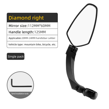 ROCKBROS Bike Rear View Mirror Handlebar eBike Mirror Mountain Bike Bicycle Mirrors - Gio's Outdoors -ROCKBROSUSA