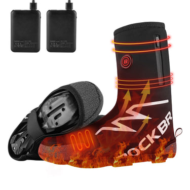 ROCKBROS Heated Cycling Shoe Covers with 5000mAh Battery Water-Resistant - Gio's Outdoors -ROCKBROSUSA