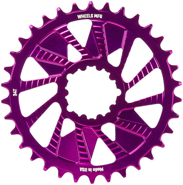 Wheels Manufacturing Direct Mount Chainring - 34t SRAM 3-Bolt Direct Mount 3mm Offset T-Type Chain Compatible Purple