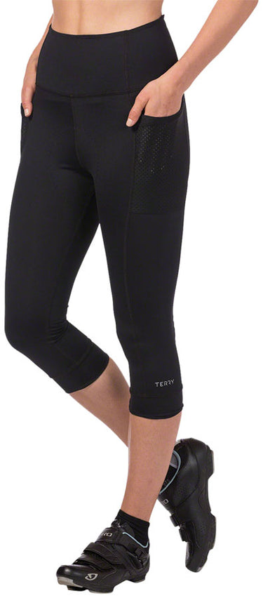 Terry Holster Hi Rise Capris - Black Medium