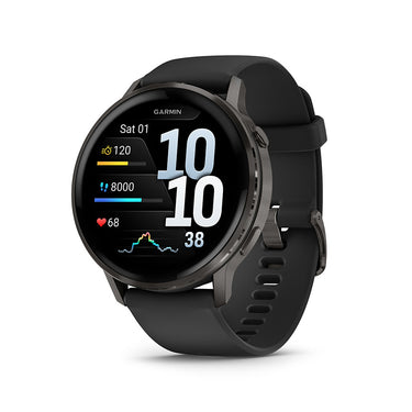 Garmin Venu 4 45mm Watch Watch Color: Slate Wristband: Black - Silicone