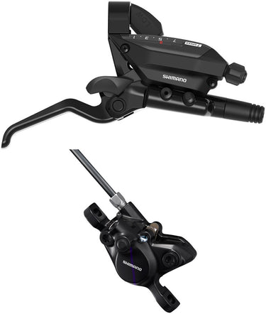 Shimano ST-EF515-7R EZ Fire Plus Shift/Brake Lever BR-MT200 Disc Brake Caliper - Right/Rear 7-Speed Post Mount 2-Piston BLK