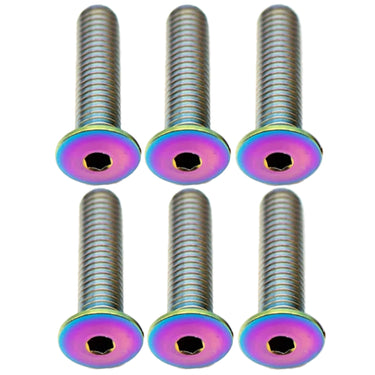 Better Bolts Titanium Water Bottle Cage Bolts20mmRainbow 6/Count