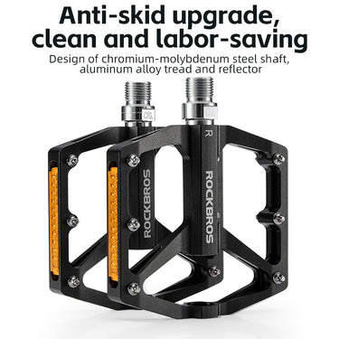 ROCKBROS Anti-Skid Aluminum Alloy Bike Pedals - Waterproof, Multiple Colors - Gio's Outdoors -ROCKBROSUSA