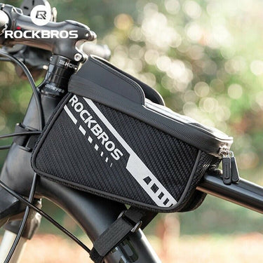 ROCKBROS Bike Front Frame Bag Double Zipper Bicycle Top Tube Handlebar Phone Bag - Gio's Outdoors -ROCKBROSUSA