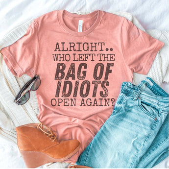Funny Sarcastic Tee, Bag Of Idiots Tee, Sublimation shirt - Gio's Outdoors