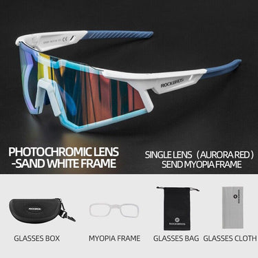 ROCKBROS Photochromic Goggle Cycling Sunglasses Sport Road Mountain Bike Glasses - Gio's Outdoors -ROCKBROSUSA
