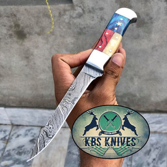 Handmade Damascus Steel Texan Good Knife for Fishing - Gio's Outdoors