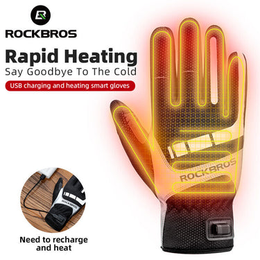 ROCKBRS Winter Gloves Cycling Electric Heated Glove USB Rechargeable Touchscreen - Gio's Outdoors -ROCKBROSUSA
