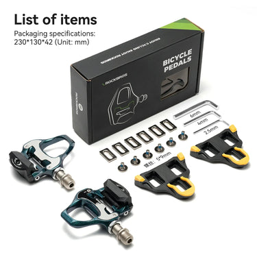 ROCKBROS Road MTB Lightweight Clipless Bicycle Pedals with Cleats Set Compatible with SPD-SL System - Gio's Outdoors -ROCKBROSUSA