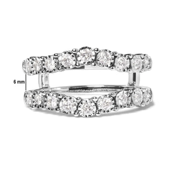 14k White Gold 1/2 Cttw Miracle Set Diamond Enhancer Wrap Ring Guard (H-I Color, I1-I2 Clarity)