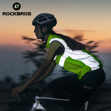 Rockbros Cycling Jacket Unisex Reflective Vest Breathable Night Running Vest Cycling Safety Warning - Gio's Outdoors -ROCKBROSUSA
