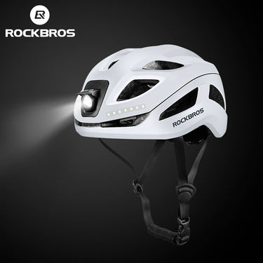 ROCKBROS Safety Warning Helmet with Built-In Lights and Adjustable Fit - Gio's Outdoors -ROCKBROSUSA