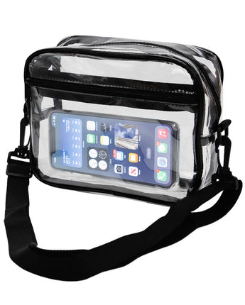 Clear PVC Crossbody Messenger Travel Bag