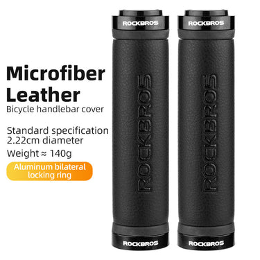 ROCKBROS Microfiber Leather Bike Grips with Aluminum Lock - Gio's Outdoors -ROCKBROSUSA