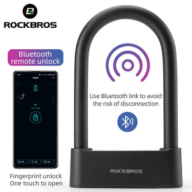 ROCKBROS Bike Lock Smart Fingerprint Key MTB Motor Key USB Repetitive Power Portable - Gio's Outdoors -ROCKBROSUSA