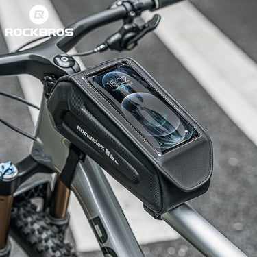 ROCKBROS Bicycle Phone Bag 1.7L 6.8in Waterproof Bike Cycling Frame Bag Top Tube Bag - Gio's Outdoors -ROCKBROSUSA