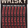 WHISKY 70w Rim Decal Kit for 2 Rims Red