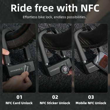 ROCKBROS NFC Smart Bike U Lock - Gio's Outdoors -ROCKBROSUSA