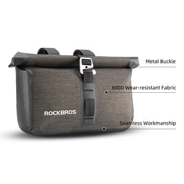 ROCKBROS Roll Handlebar Bag Bike Large Capacity Handlebar Frame Top Tube Bag 5-6L - Gio's Outdoors -ROCKBROSUSA
