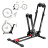 2-in-1 Adjustable Bike Stand Foldable Floor Vertical Rack Sturdy Carbon Steel for 24-27.5 Wheels - Gio's Outdoors -ROCKBROSUSA