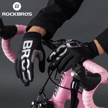 ROCKBROS Winter Full Finger Cycling Sporting Gloves SBR Touchscreen Warm Gloves - Gio's Outdoors -ROCKBROSUSA