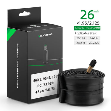 26'/27.5'X1.95/2.125 Mountain Bike Inner Tube 48mm Presta/Schrader Valve High Self Sealing Butyl Rubber - Gio's Outdoors -ROCKBROSUSA