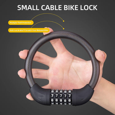 ROCKBROS Bike Lock 5 Digit Combination Bike Cable Lock Lightweight & Small Mountain Bike Lock - Gio's Outdoors -ROCKBROSUSA