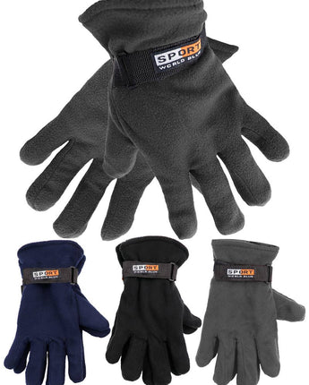 Men's Dark Neutrals Soft Fleece Snow Ski Gloves