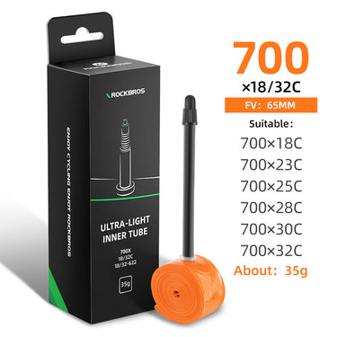 ROCKBROS Bike Inner Tube Road Bicycle Tubes Presta Valve Compatible with 700 x 18/23/25/28/30/32Tire - Gio's Outdoors -ROCKBROSUSA