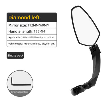 ROCKBROS Bike Rear View Mirror Handlebar eBike Mirror Mountain Bike Bicycle Mirrors - Gio's Outdoors -ROCKBROSUSA