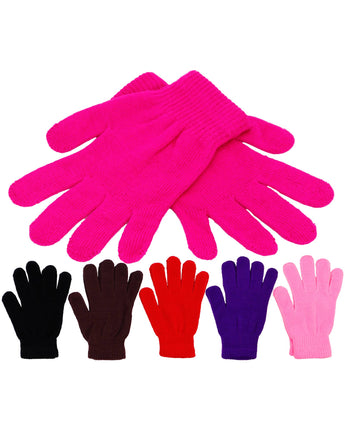 Women's Warm Vivid Ribbed Elastic Cuffed Gloves