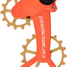 CeramicSpeed OSPW X  Pulley Wheel System SRAM Eagle AXS - Coated Races Alloy Pulley Carbon Cage Orange/Bronze Cerakote