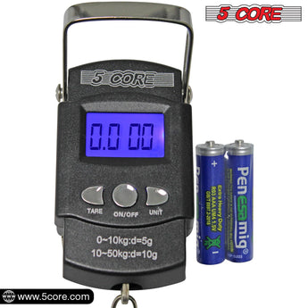 5 Core Fish Scale 110lb, Backlit LCD, Measuring Tape - Gio's Outdoors