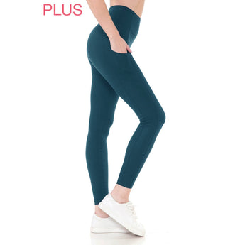 Plus Size Premium High Waist Solid Activewear Leggings - Gio's Outdoors