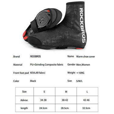 ROCKBROS Winter Cycling Shoes Cover Rain Boot Cover Skiing Shoe Cover - Gio's Outdoors -ROCKBROSUSA